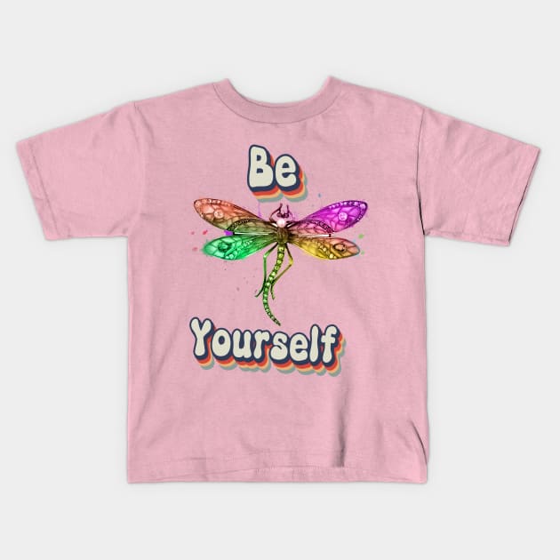 Be yourself funny quote Kids T-Shirt by SantinoTaylor